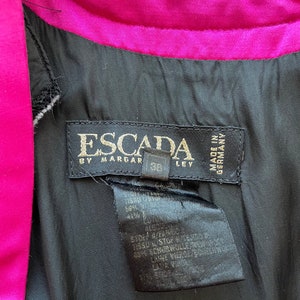 Escada 1990s Vintage Black Velvet & Hot Pink Silk Satin Bubble Cocktail Dress Sz S image 7