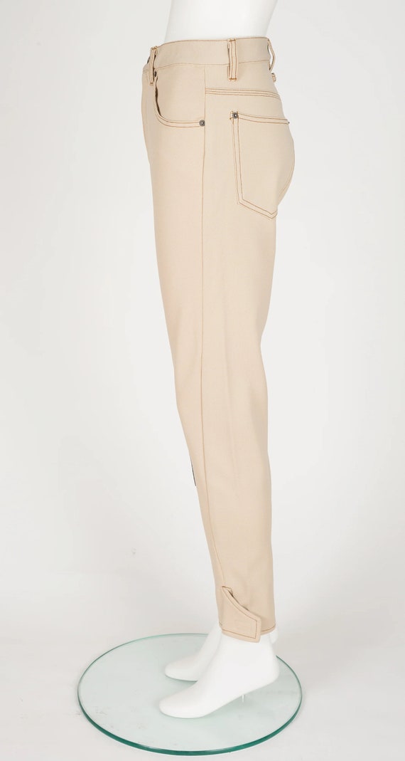 Jean-Paul Gaultier 1990s Vintage Beige High-Waist… - image 3