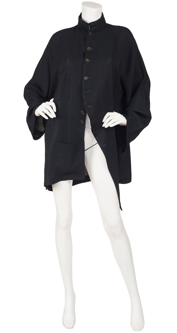 Yohji Yamamoto 1990s Vintage Black Asymmetrical Ne