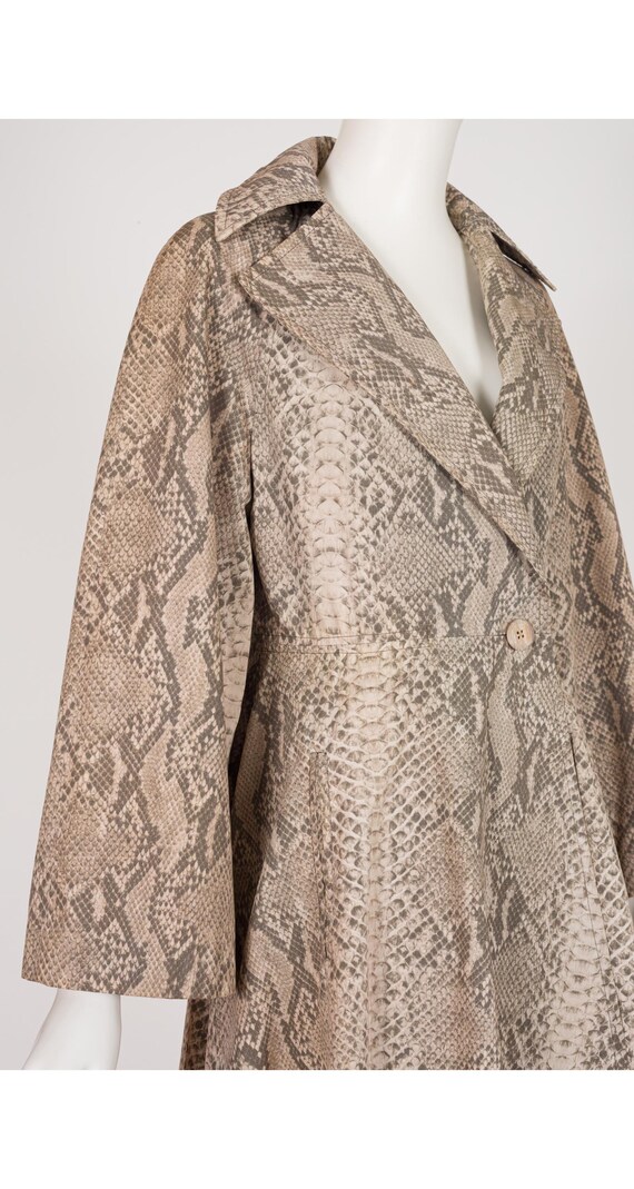 Leo Chevalier 1970s Python Print Cotton Vintage F… - image 3