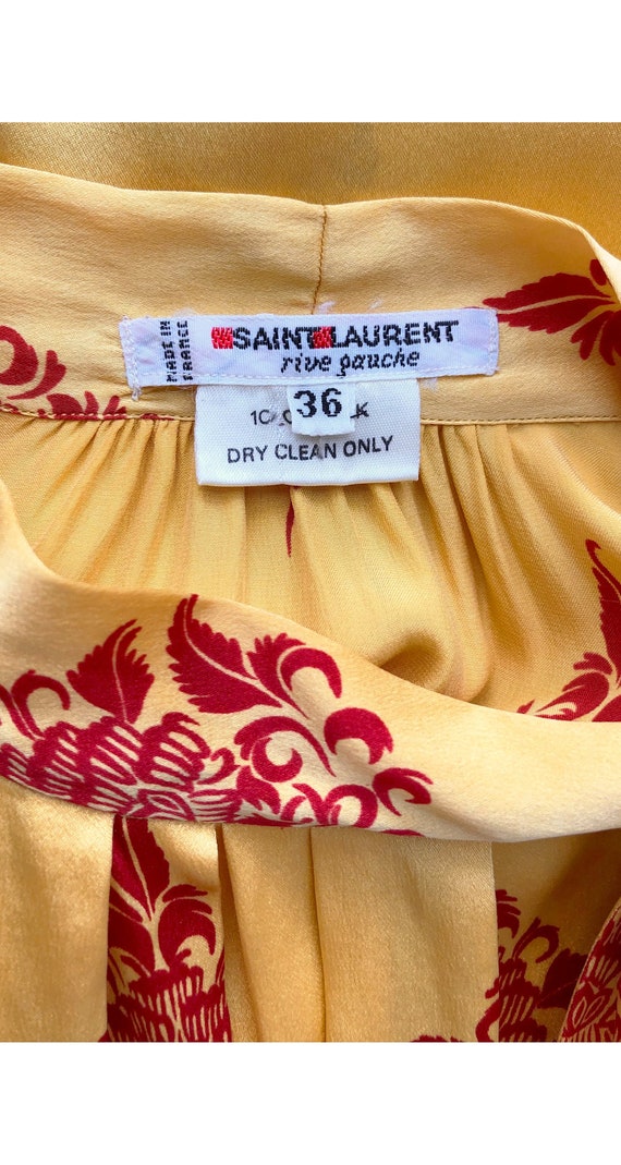 Yves Saint Laurent 1970s Vintage Yellow & Red Sil… - image 6