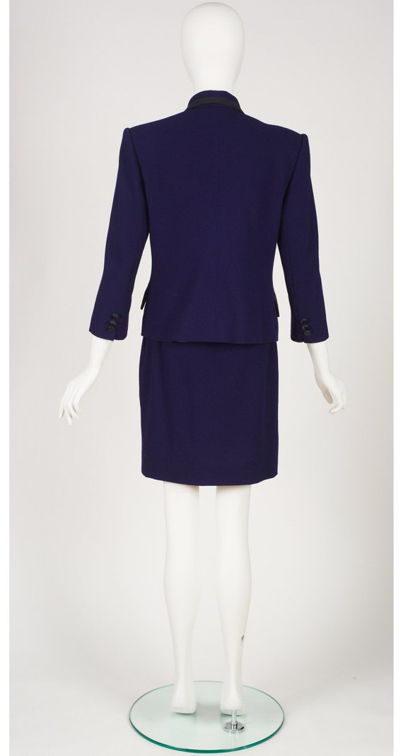 Céline 1980s Vintage Navy Blue Wool Double-Breast… - image 4