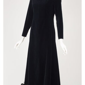 Givenchy 1970s Vintage Demi-couture Black Velvet Feather Trim Evening ...