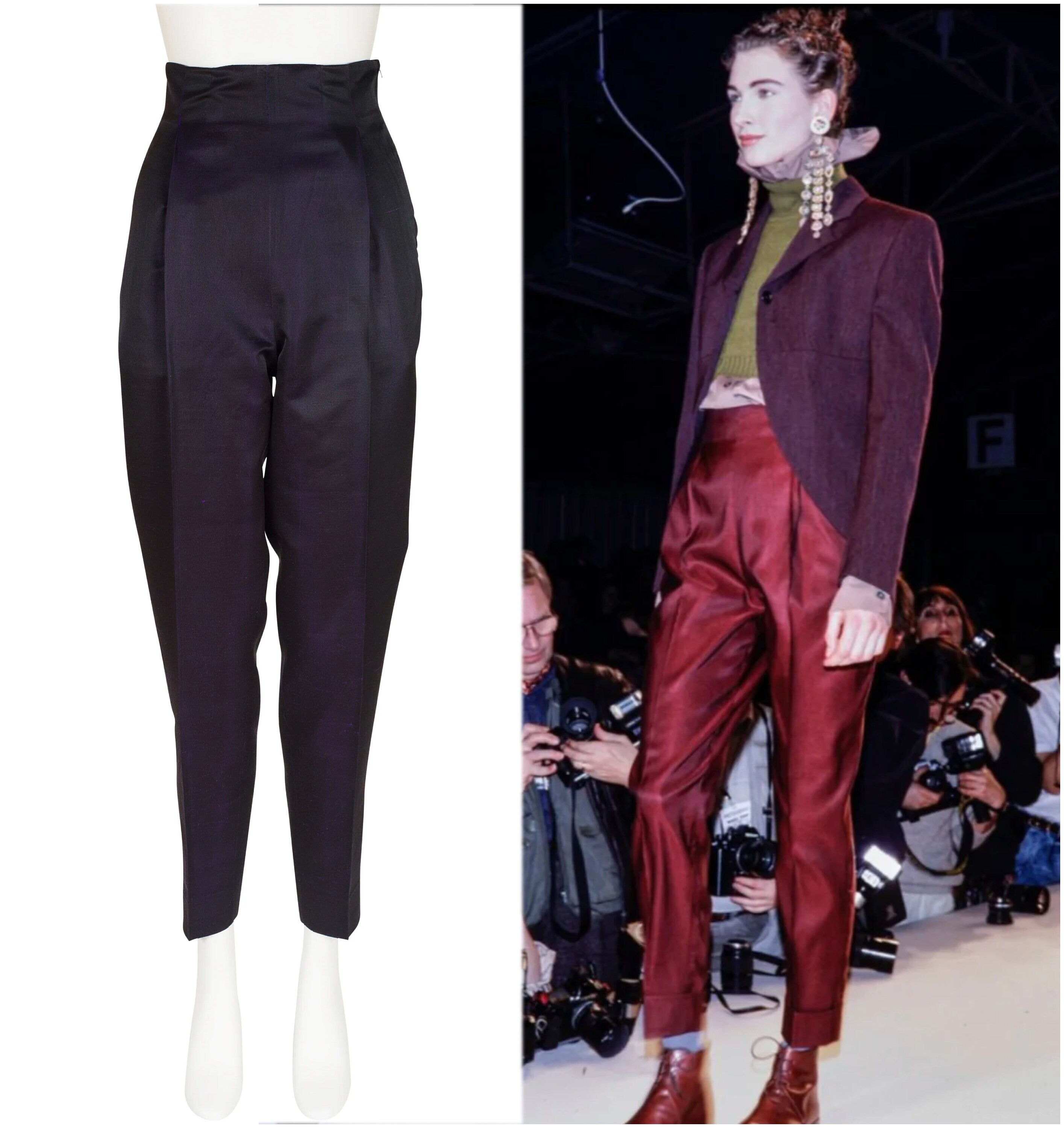 Romeo Gigli 1989-90 F/W Vintage Iridescent Purple Silk High  