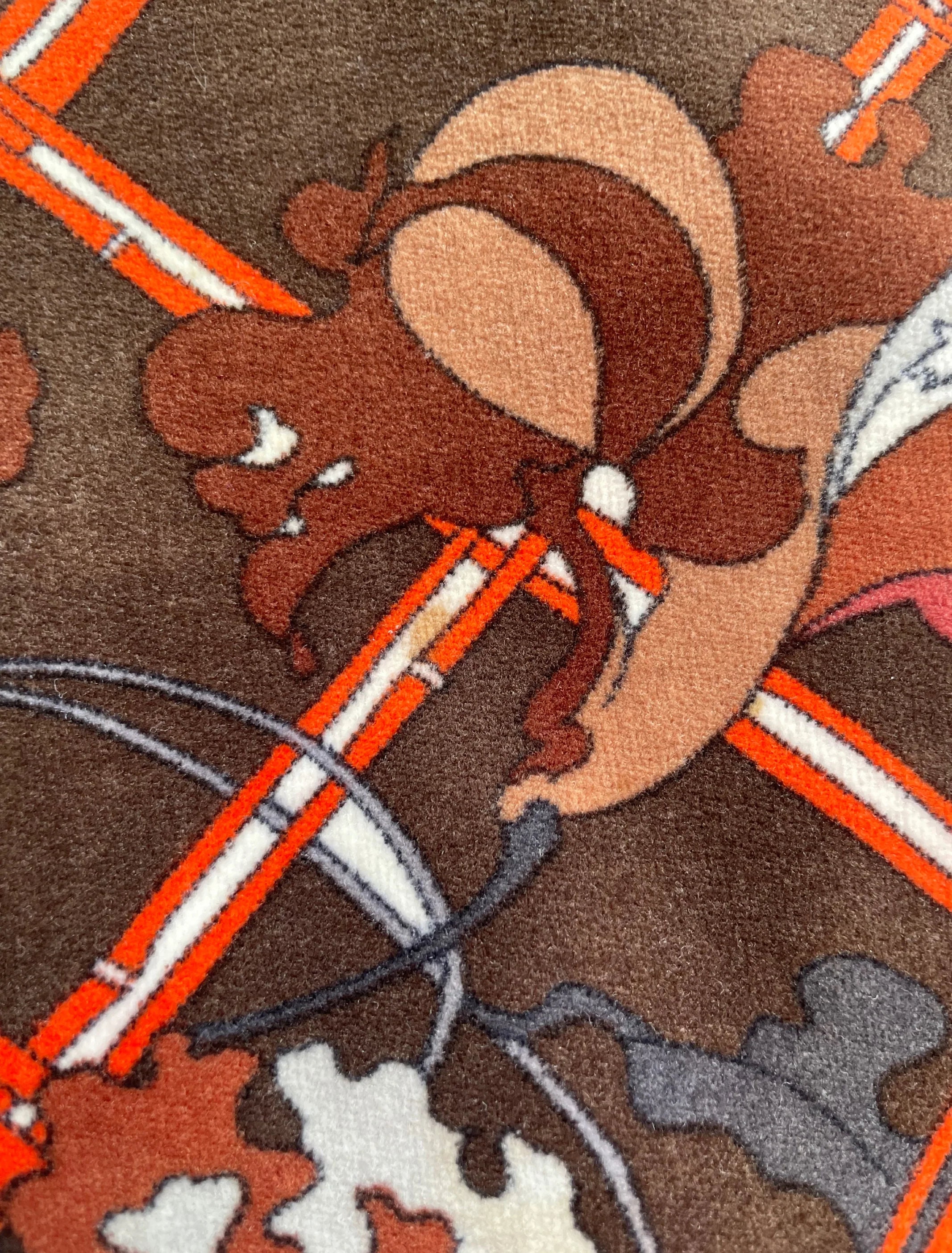 Emilio Pucci 1970s Vintage Floral Print Brown Cotton Velvet Wrap