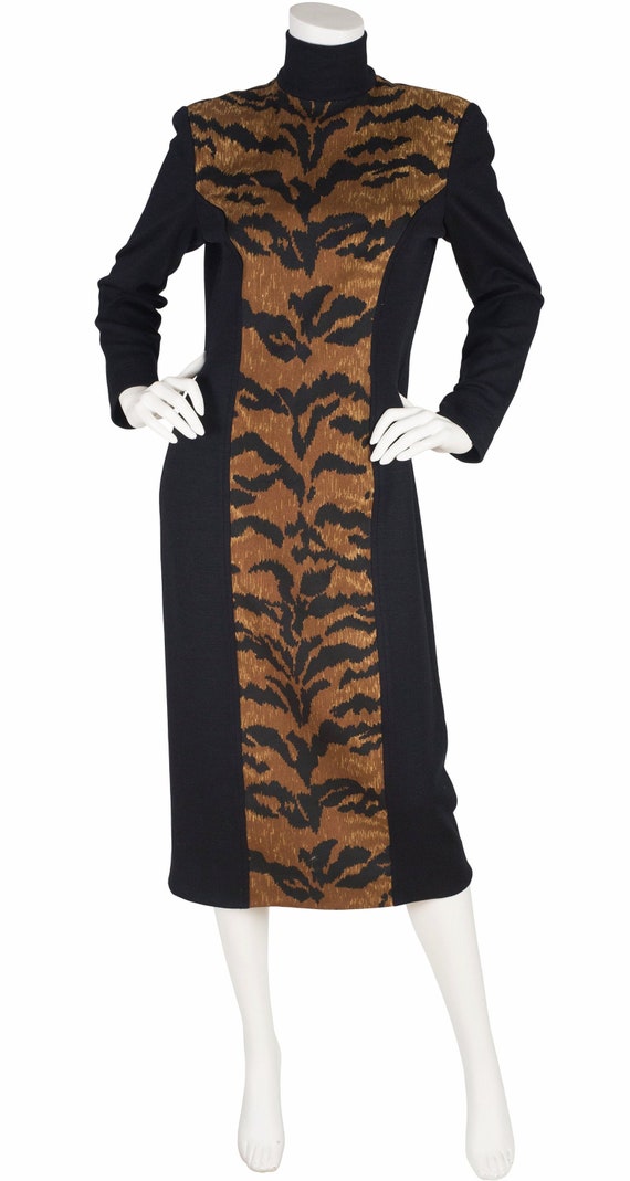 tiger bodycon dress Final Sale Plus Size Midi Bodycon Dress in Tiger Print