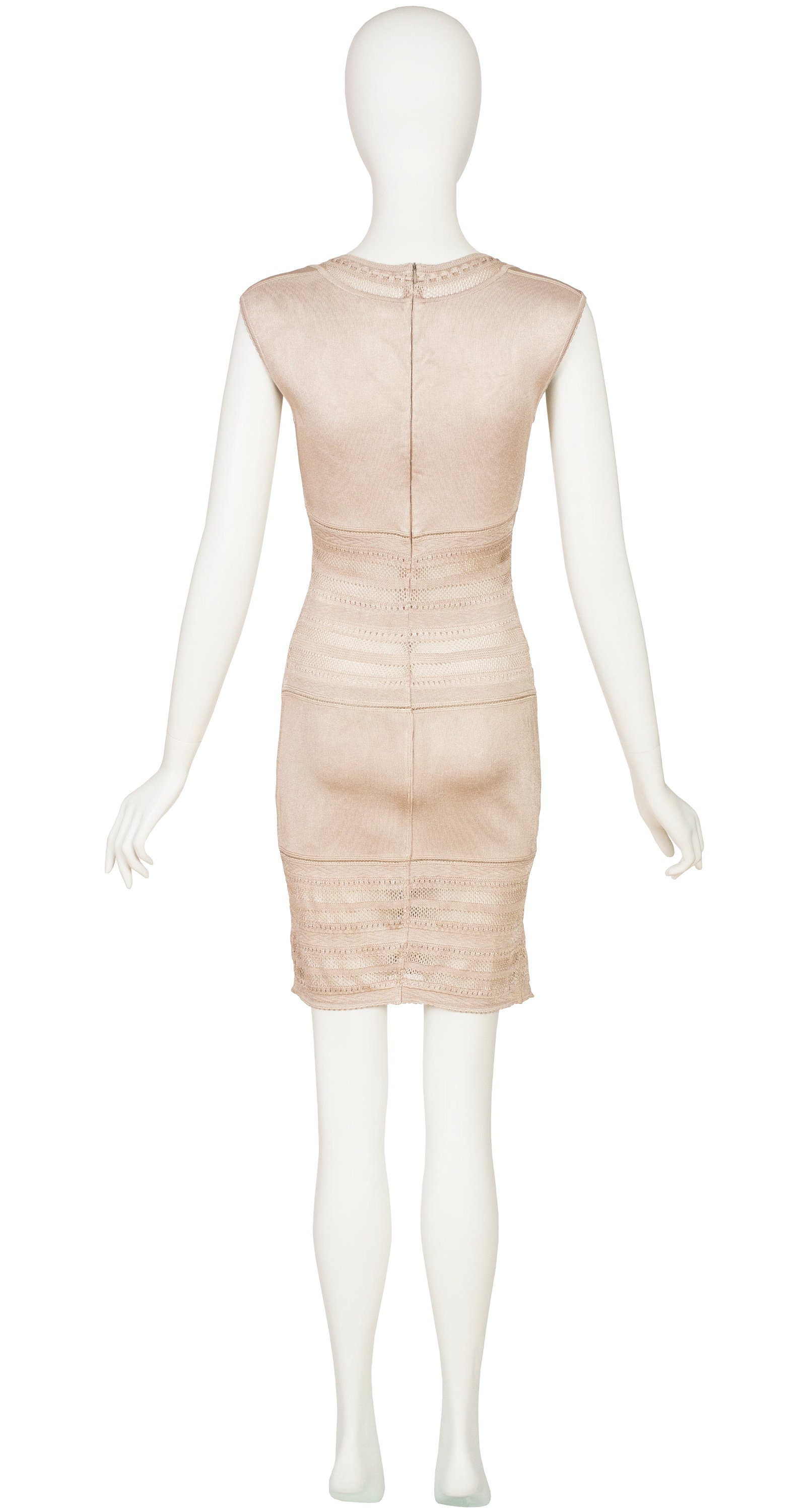 Alaïa Spring 1993 Vintage Crochet Black Insert Knit Dress