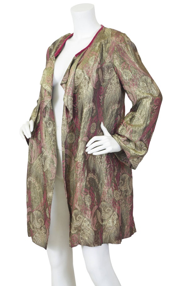 1920s Vintage Lamé Evening Jacket / Gold & Pink Me