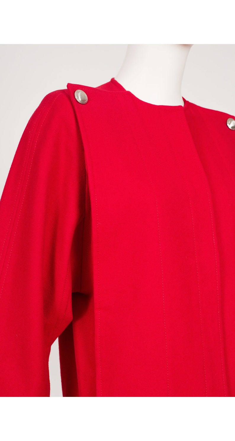 Gianfranco Ferré 1980s Vintage Red Wool Panel Jacket Sz M L image 3