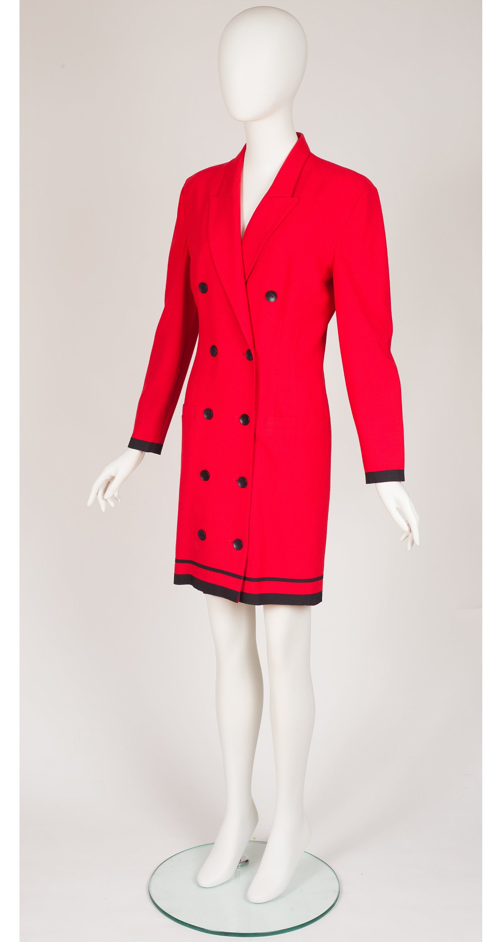 Louis Féraud 1990s Red Wool Crepe Double-Breasted Coat Dress – Featherstone  Vintage