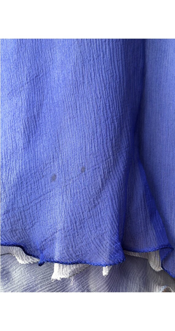 Valentino 1980s Vintage Blue Silk Chiffon Draped … - image 9