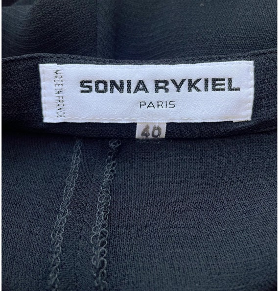 Sonia Rykiel 1990s Vintage Sheer Black Rayon Wide… - image 6