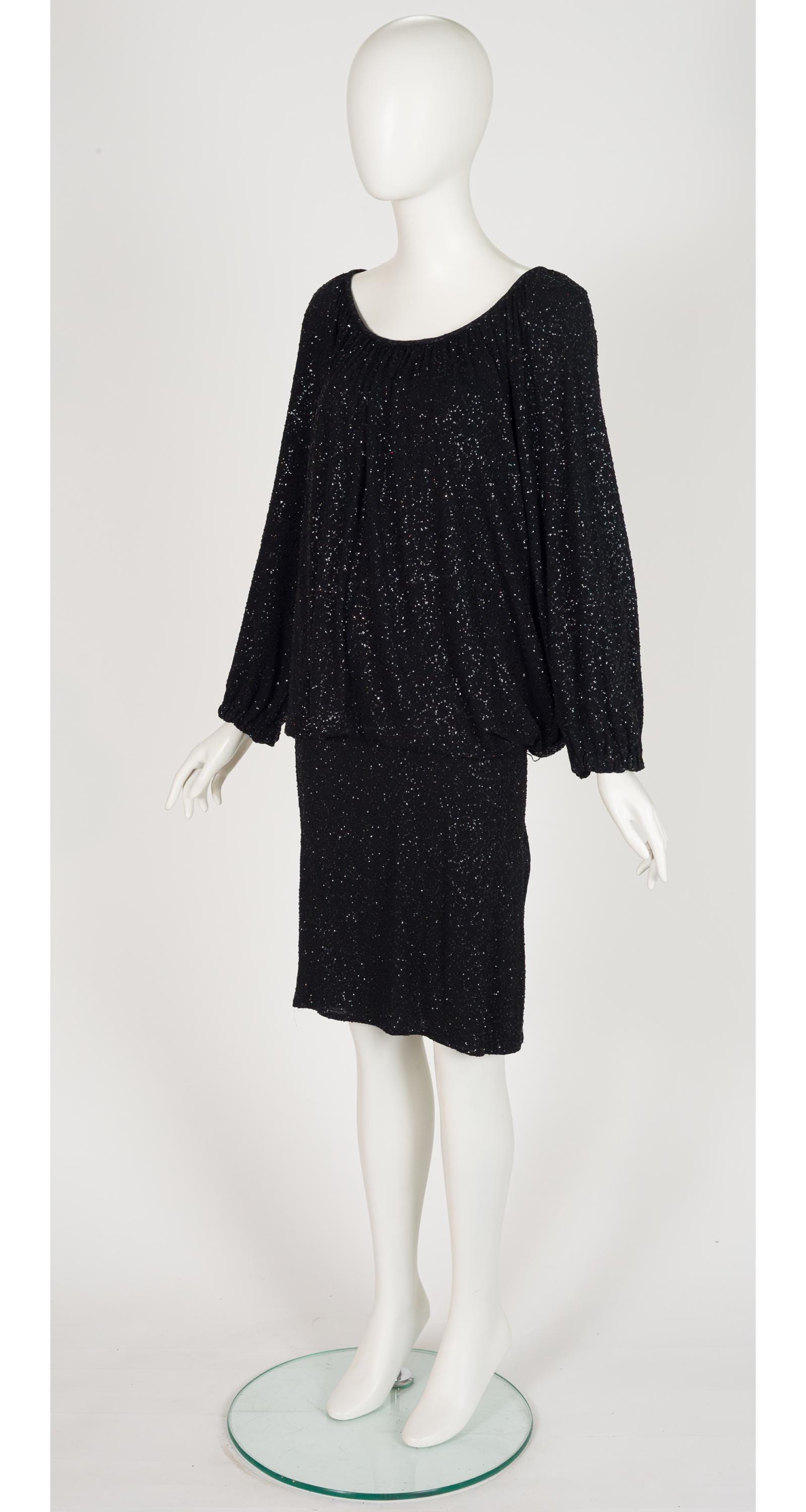 Angelo Tarlazzi 1985-86 F/W Black Glitter Jersey Vintage 