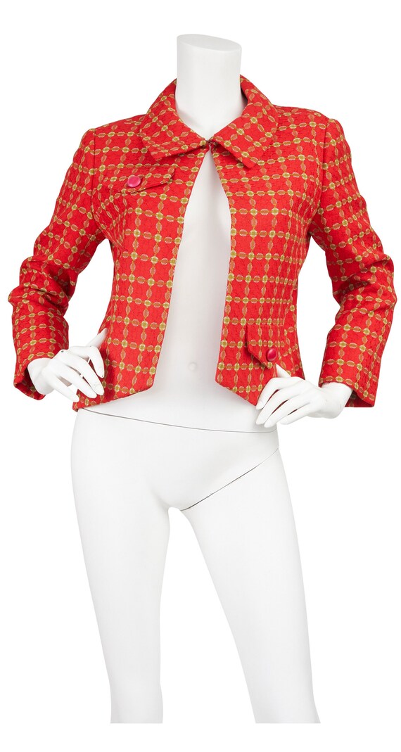 Christian Dior 1960s Vintage Red & Green Plaid Cro