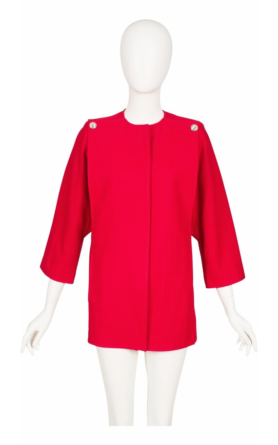 Buy Gianfranco Ferré 1980s Vintage Red Wool Panel Jacket Sz M L 