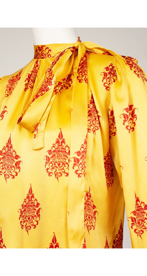 Yves Saint Laurent 1970s Vintage Yellow & Red Sil… - image 3