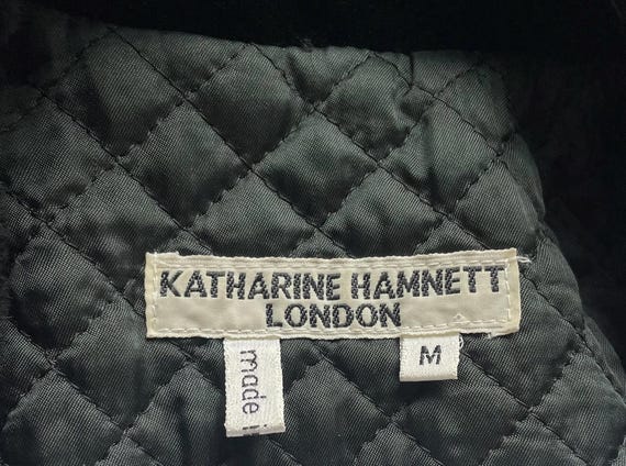 ジャケット・アウター KATHARINE HAMNETT Velvet long coat Katharine Hamnett 1990 F/W Vintage Dark Green Silk Velvet