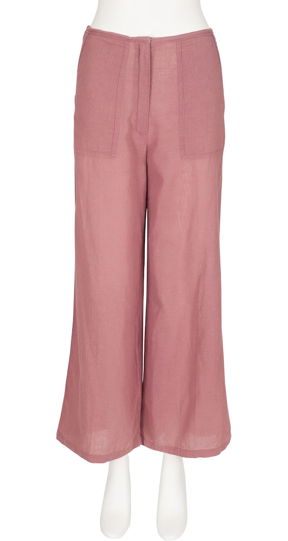 Sonia Rykiel, Sonia Rykiel 1970s Vintage Cotton High-Waisted Wide-Leg Pants Sz S