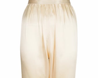 ジョルジオ アルマーニ 1990年代 ヴィンテージ クリーム レーヨン サテン ハイウエスト トラウザーズ サイズ XS