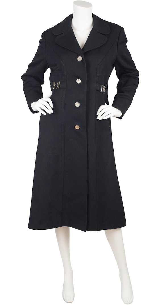 Vintage 1980s Ladies Coat Holt Renfrew Overcoat Wool Blend M