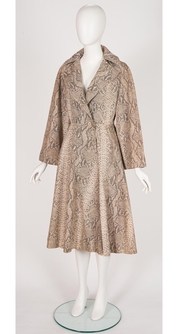 Leo Chevalier 1970s Python Print Cotton Vintage F… - image 4