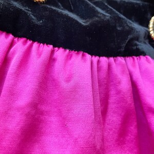 Escada 1990s Vintage Black Velvet & Hot Pink Silk Satin Bubble Cocktail Dress Sz S image 6