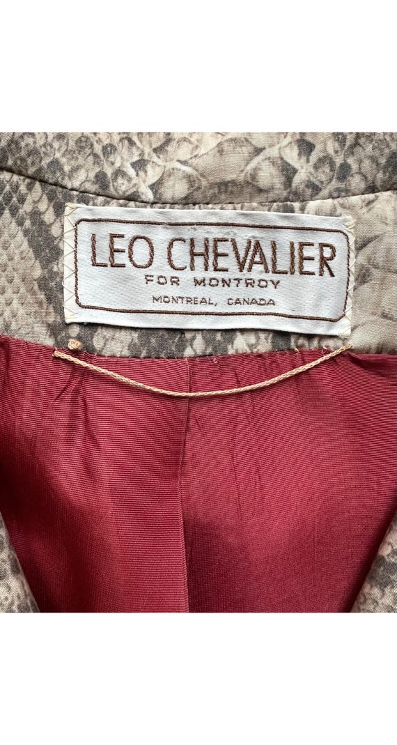 Leo Chevalier 1970s Python Print Cotton Vintage F… - image 6