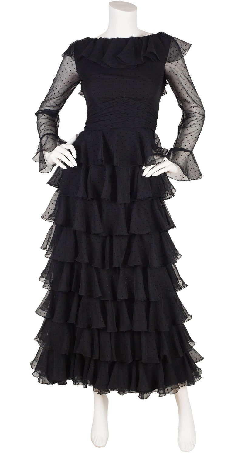 Trend4us Vintage Polka Dot Tiered Ruffle Dress
