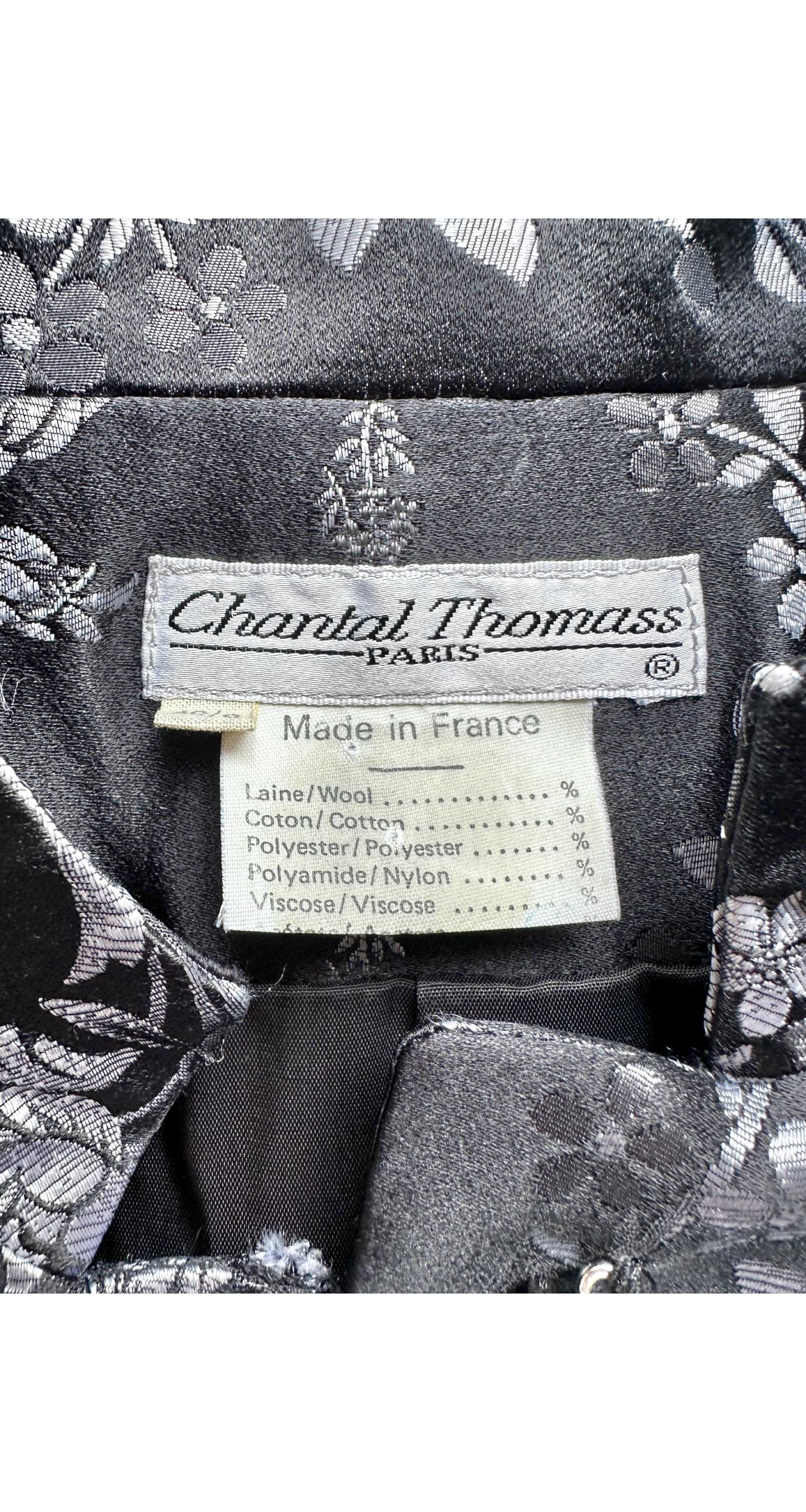 Chantal Thomass 1989-90 F/W Vintage Floral Silver Silk Jacquard