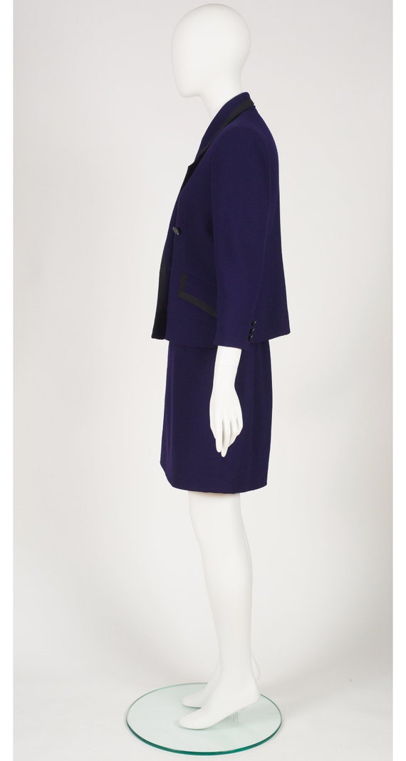 Céline 1980s Vintage Navy Blue Wool Double-Breast… - image 5