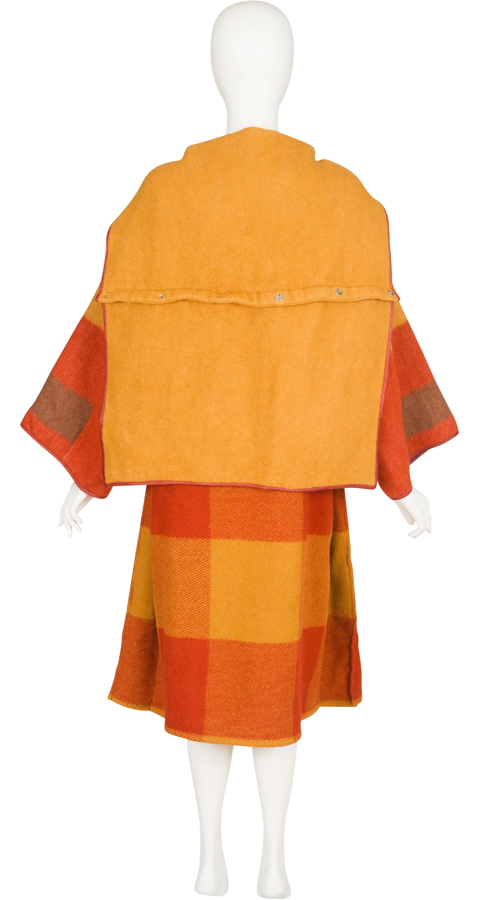 Jean-charles De Castelbajac 1980s Vintage Orange Plaid Wool