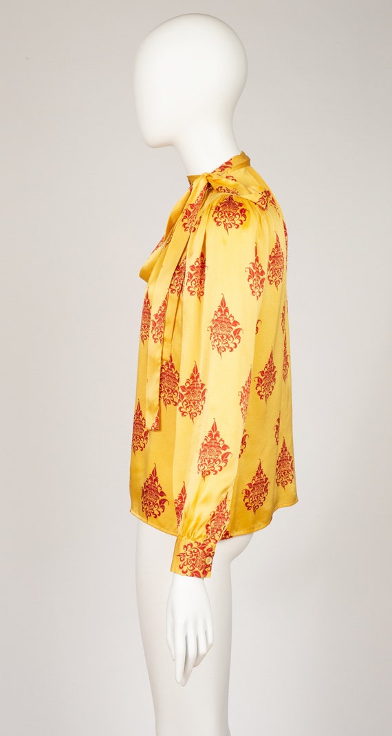 Yves Saint Laurent 1970s Vintage Yellow & Red Sil… - image 4