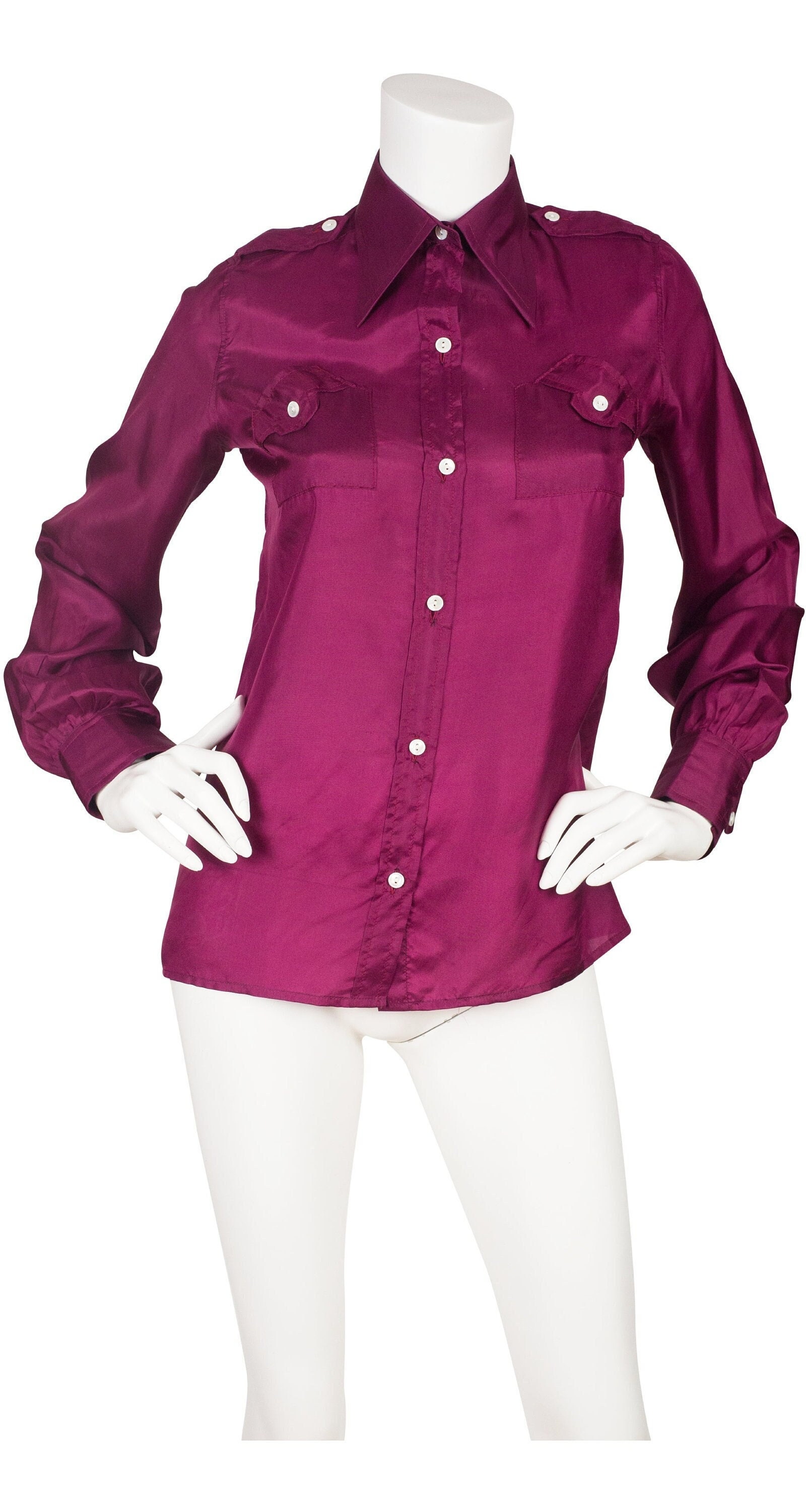 Pointed Collar Shirt - Etsy Canada