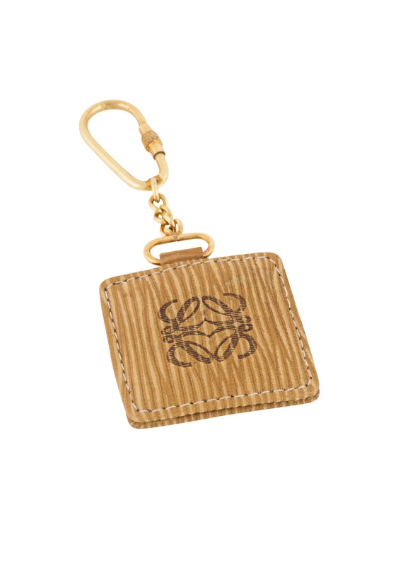 Loewe 1990s Vintage Logo Beige Leather Keychain - Etsy