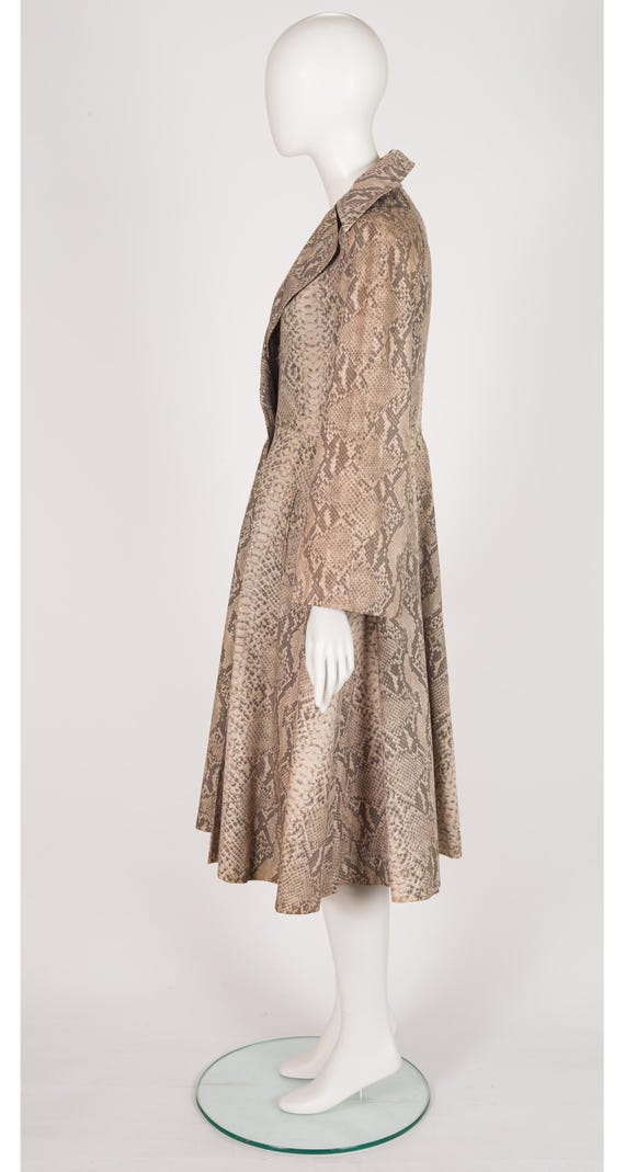 Leo Chevalier 1970s Python Print Cotton Vintage F… - image 5