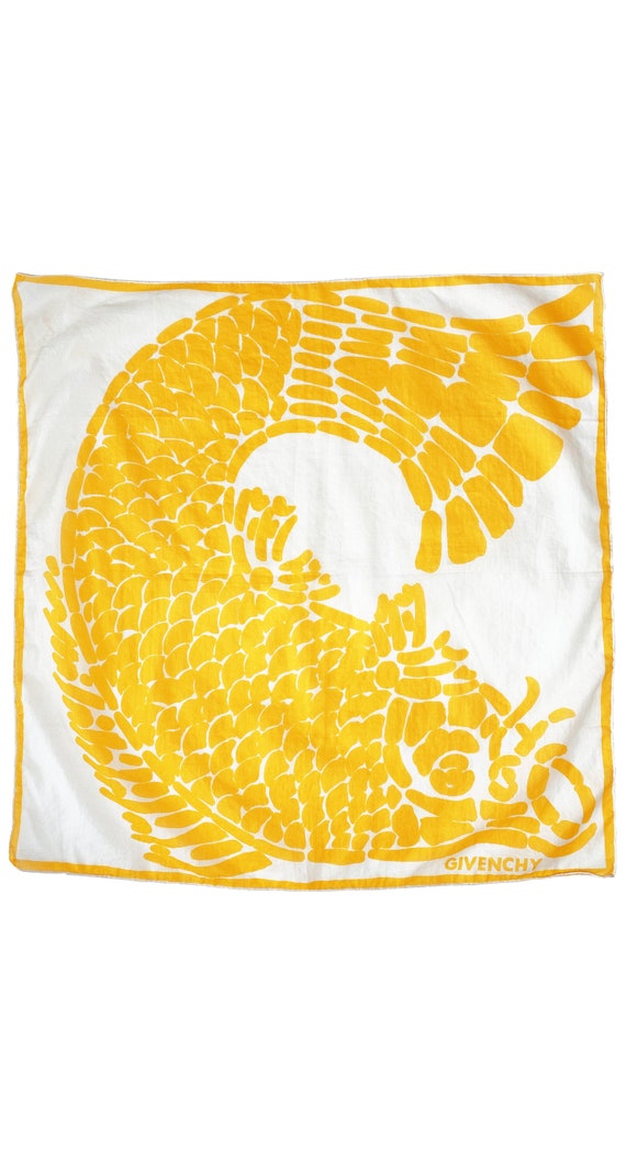 Givenchy 1970s Vintage Koi Fish Yellow & White Cot