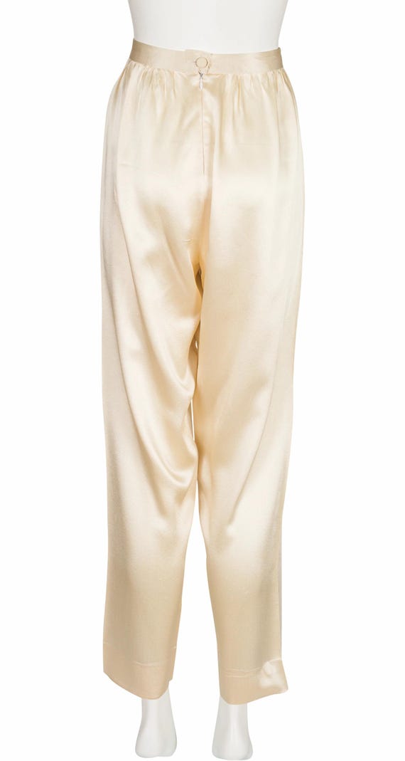 Giorgio Armani 1990s Vintage Cream Rayon Satin High-waisted Giorgio Armani 1990s Vintage Cream Rayon Satin High-waisted