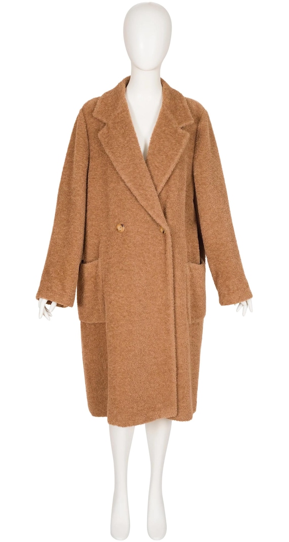 Max Mara 1990s Vintage Camel Alpaca & Wool Collared Coat 46 FR - Etsy