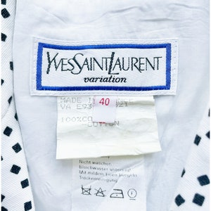 Yves Saint Laurent 1980s Vintage Confetti Print White Cotton Vest image 6