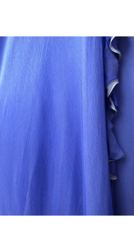 Valentino 1980s Vintage Blue Silk Chiffon Draped … - image 10