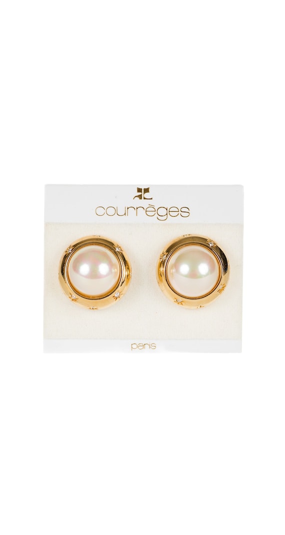 Boucles D'oreilles Clips Courrèges Vintage - Style Rétro Années 70 - Occasion