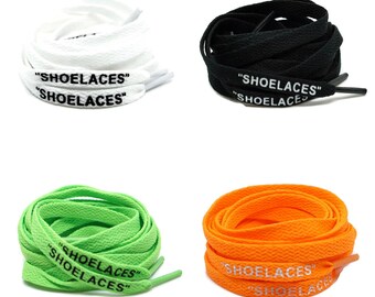 Flat "SHOELACES" Laces - Off White Inspired Laces The Ten Series - Multiple Colors and Sizes Available - Jordan - Air - Nike
