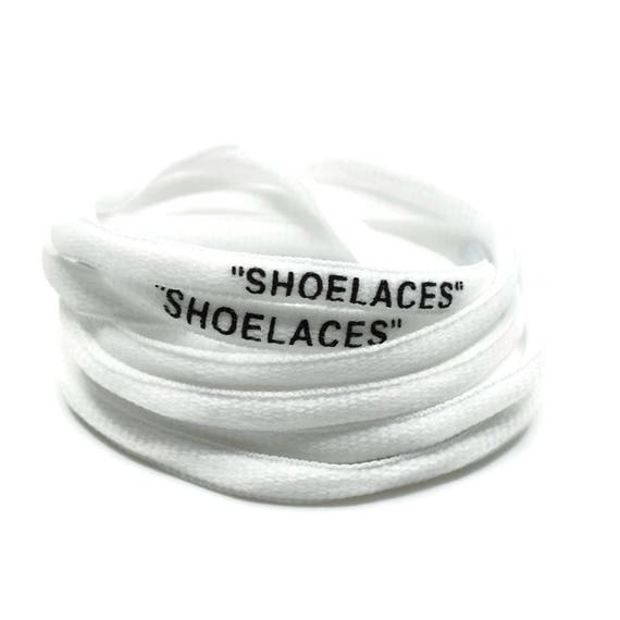 LitLaces Schoenen Inlegzolen & Accessoires Schoenenveters Off White Replacement "SHOELACES" Schoenveters Aangepaste Kleuren Ovaal 