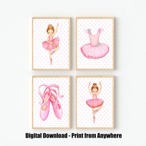 Nursery Wall Art Girl, Ballet Print, Ballerina Decor, Ballerina Nursery Decor for Baby, Ballerina Print, Ballerina Wall Art