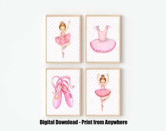 Nursery Wall Art Girl, Ballet Print, Ballerina Decor, Ballerina Nursery Decor for Baby, Ballerina Print, Ballerina Wall Art