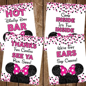 Minnie Mouse Sign Set, Oh Twodles Sign Set, Minnie Birthday Sign Set, Printable Birthday Decor