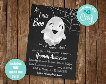 Little Boo Baby Doccia Invito, Halloween Baby Doccia Invito, Invito doccia di Halloween, Invito doccia Bambino Fantasma