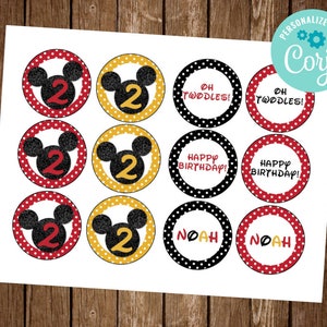 Oh Twodles Cupcake Topper, Mickey Cupcake Toppers, Mickey Mouse Cupcake Toppers, Oh Twodles Party Decor, EDIT YOURSELF