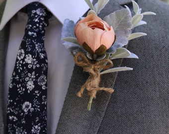 Bohemian Inspired men's boutonnière