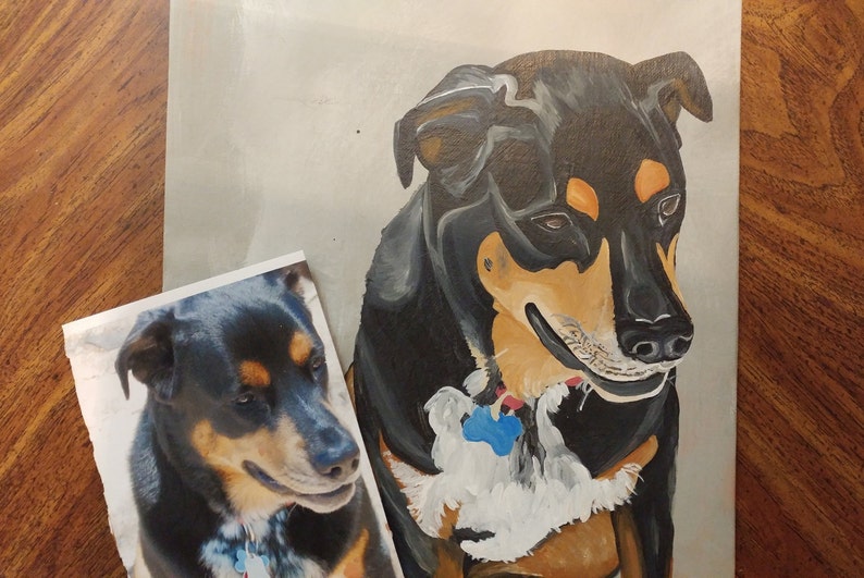 Custom Pet Portrait Painting. Dog Portrait. Pet Art. Custom artwork from photo for pet lovers. image 9